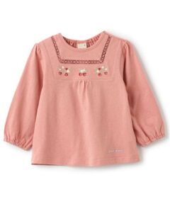 petit main / プティマイン Tシャツ | いちご刺しゅう長袖T