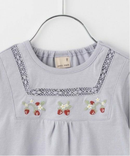 petit main / プティマイン Tシャツ | いちご刺しゅう長袖T | 詳細12