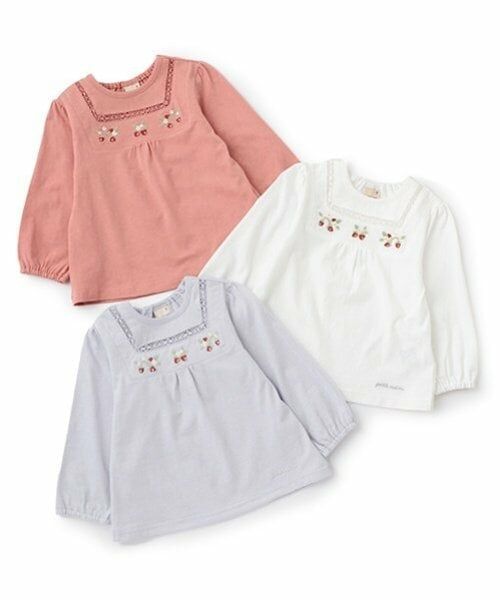 petit main / プティマイン Tシャツ | いちご刺しゅう長袖T | 詳細17