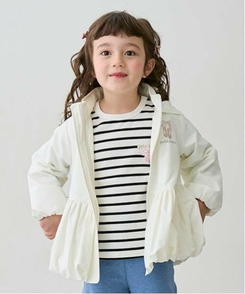 petit main / プティマイン ブルゾン | 【撥水】ペプラムウィンブレ（アイボリー）