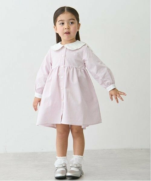 petit main / プティマイン ミニ丈・ひざ丈ワンピース | 【POLO BCS】シャツワンピース（ライト ピンク）