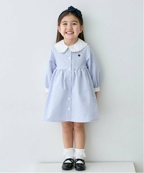 petit main / プティマイン ミニ丈・ひざ丈ワンピース | 【POLO BCS】シャツワンピース（ライト ブルー）
