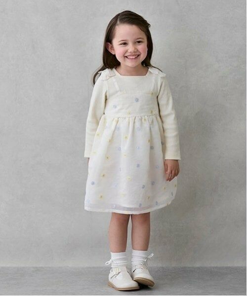 petit main / プティマイン ミニ丈・ひざ丈ワンピース | 【リンク】花刺しゅうワンピース(キッズ) | 詳細1