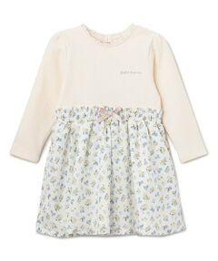 petit main / プティマイン ミニ丈・ひざ丈ワンピース | カット×布帛切り替えワンピース