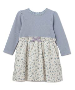 petit main / プティマイン ミニ丈・ひざ丈ワンピース | カット×布帛切り替えワンピース