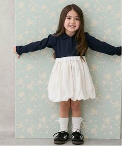petit main / プティマイン ミニ丈・ひざ丈ワンピース | 【リンク】衿バルーンワンピース(キッズ)
