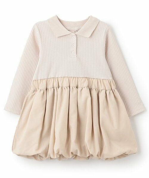 petit main / プティマイン ミニ丈・ひざ丈ワンピース | 【リンク】衿バルーンワンピース(キッズ)（ライト ピンク）