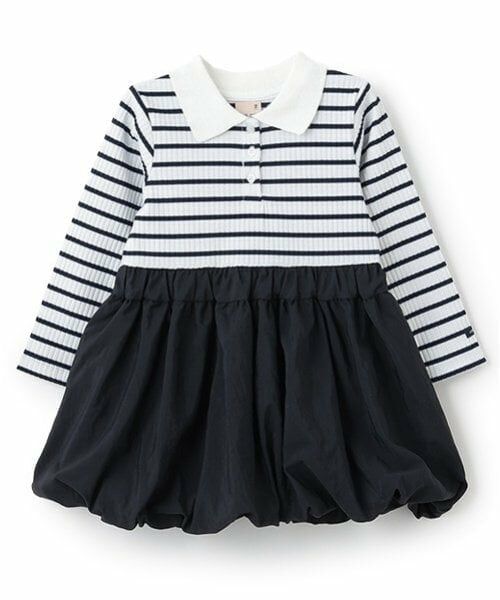 petit main / プティマイン ミニ丈・ひざ丈ワンピース | 【リンク】衿バルーンワンピース(キッズ)（マルチ）