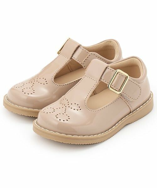 petit main / プティマイン サンダル | チェリーアイレットシューズ（ベージュ）