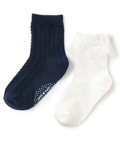 petit main / プティマイン ソックス | フリル・フロートクルーソックス2P