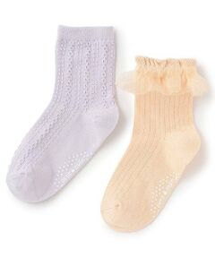 フリル・フロートクルーソックス2P