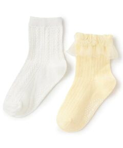 petit main / プティマイン ソックス | フリル・フロートクルーソックス2P