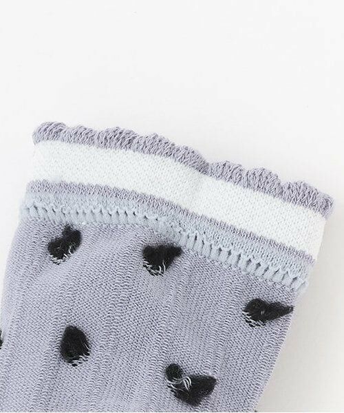petit main / プティマイン ソックス | ハート・ラインクルーソックス2P | 詳細2
