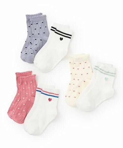 petit main / プティマイン ソックス | ハート・ラインクルーソックス2P | 詳細6