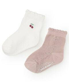 petit main / プティマイン ソックス | 刺しゅう・フロートクルーソックス2P