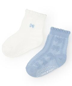 petit main / プティマイン ソックス | 刺しゅう・フロートクルーソックス2P