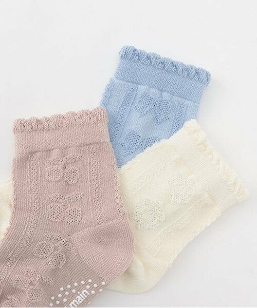 petit main / プティマイン ソックス | 刺しゅう・フロートクルーソックス2P | 詳細1