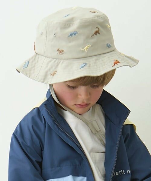 petit main / プティマイン ハット | 【遮熱】刺しゅうバケットハット（ライト グリーン）