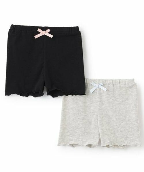 petit main / プティマイン ショーツ | 【吸水速乾】1分丈インナーパンツ2P（黒）