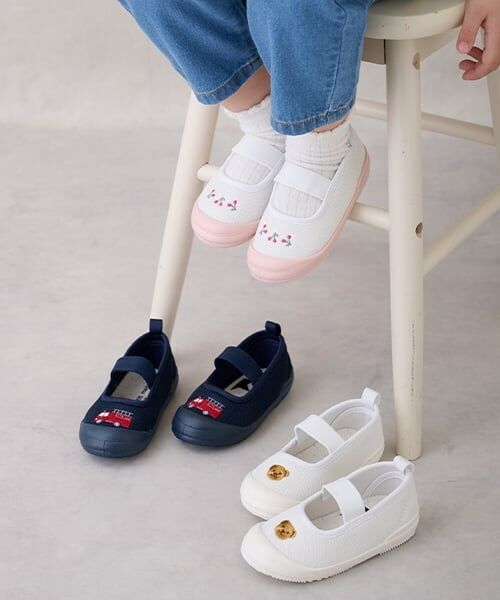 petit main / プティマイン インテリア・生活雑貨・ホビー・ステーショナリー | ワンポイント刺しゅうメッシュ上履き | 詳細3