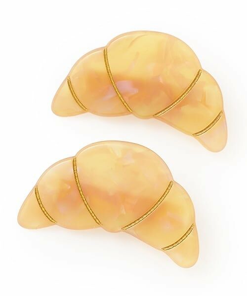 petit main / プティマイン ヘアピン | パンヘアクリップ2P（茶）