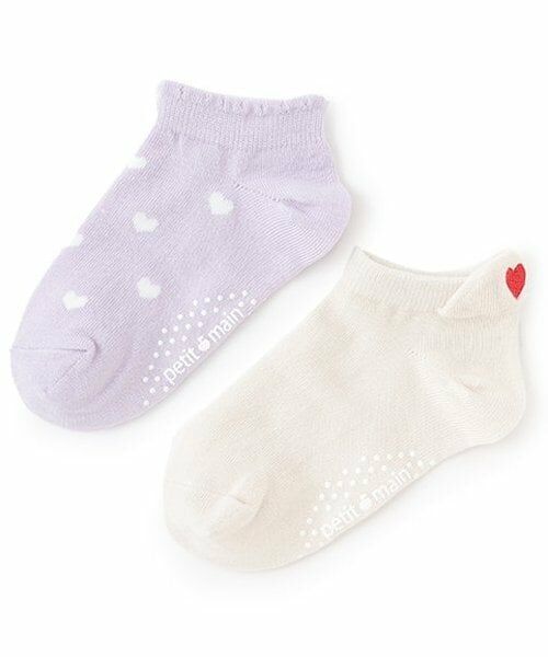 petit main / プティマイン ソックス | CUTEスニーカー丈ソックス2P（ECRU(キナリ)）