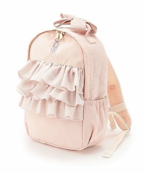 petit main / プティマイン リュック・バックパック | トゥシューズ刺しゅうフリルリュック（ライト ピンク）