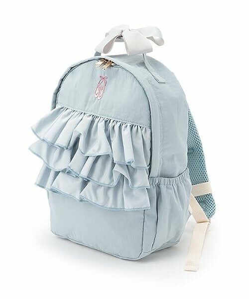 petit main / プティマイン リュック・バックパック | トゥシューズ刺しゅうフリルリュック（ライト ブルー）