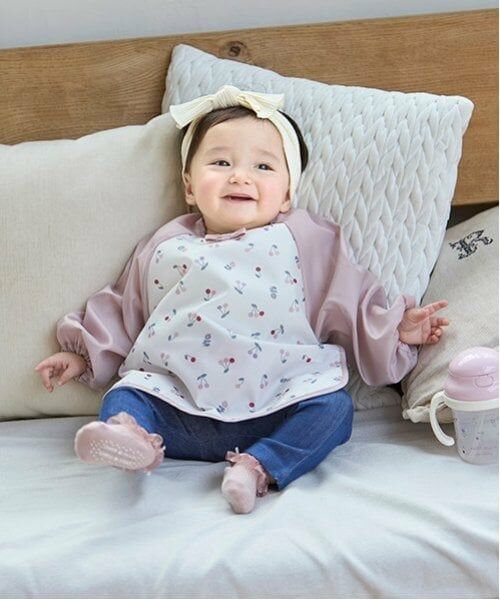 petit main / プティマイン スタイ・ビブ | お食事エプロン（ライト ピンク）