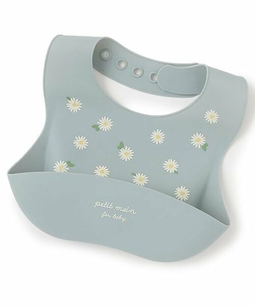 petit main / プティマイン スタイ・ビブ | お食事シリコンBIB（ライト グリーン）