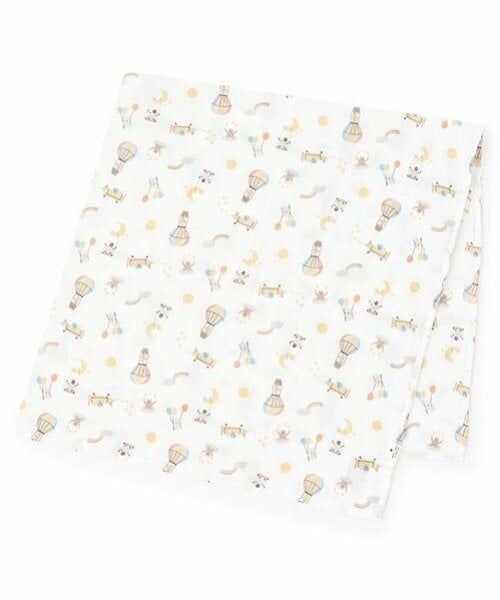 petit main / プティマイン ベビー・キッズウエア | ガーゼおくるみ（ライト オレンジ）