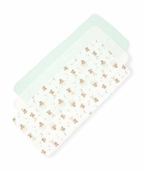 petit main / プティマイン ベビー・キッズグッズ | ガーゼ大3P（ライト グリーン）