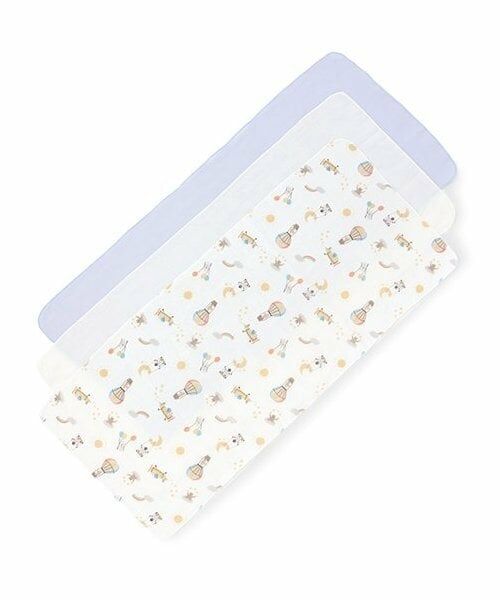 petit main / プティマイン ベビー・キッズグッズ | ガーゼ大3P（ライト ブルー）