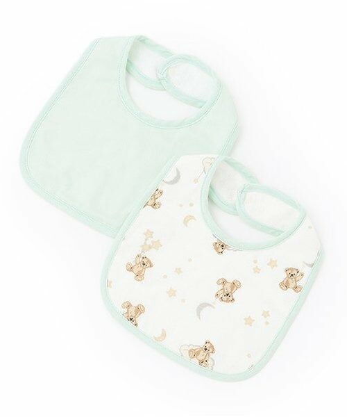 petit main / プティマイン スタイ・ビブ | ガーゼスタイ2P（ライト グリーン）