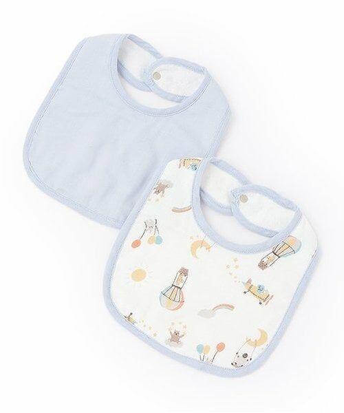 petit main / プティマイン スタイ・ビブ | ガーゼスタイ2P（ライト ブルー）