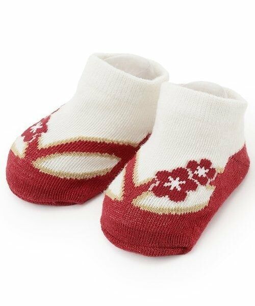 petit main / プティマイン ベビー・キッズウエア | Girls　なりきり足袋風カップソックス（赤）