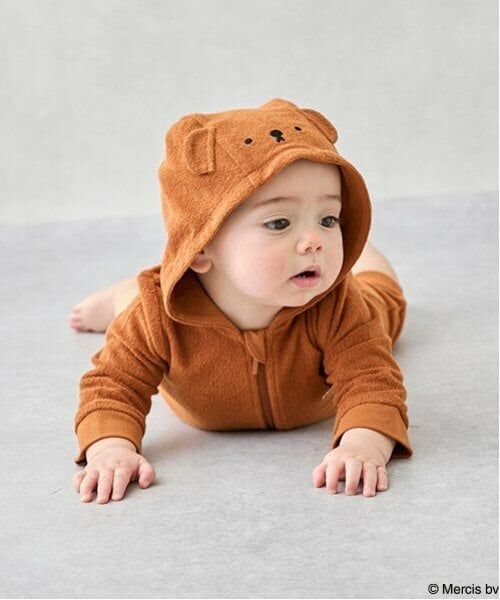 petit main / プティマイン ロンパース | 【Miffy】モチーフカバーオール（茶）