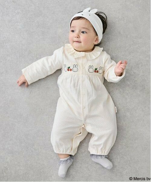 petit main / プティマイン ロンパース | 【Miffy】ヘアバンド付き2WAYオール（アイボリー）