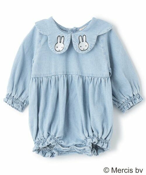 petit main / プティマイン ロンパース | 【Miffy】刺繍襟切替ロンパース（紺）