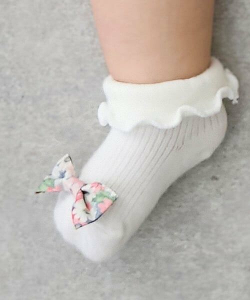 petit main / プティマイン ベビー・キッズウエア | メロウリボンカップソックス（オフ ホワイト）
