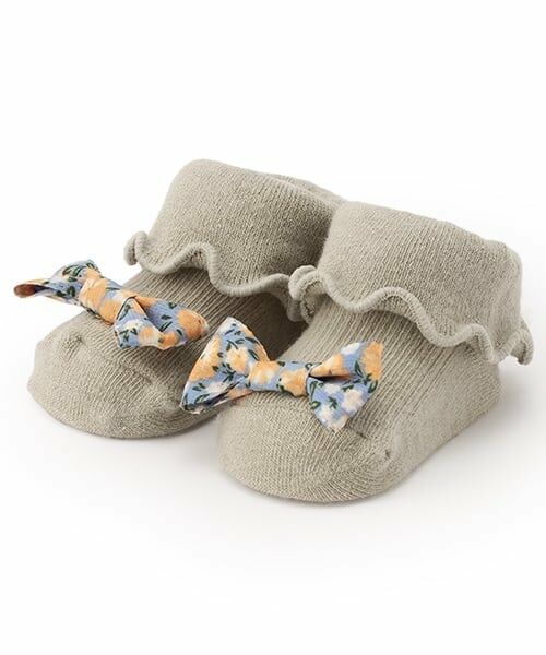 petit main / プティマイン ベビー・キッズウエア | メロウリボンカップソックス（ライト グリーン）