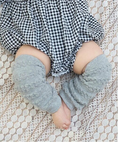 petit main / プティマイン ベビー・キッズウエア | ポコポコレッグウォーマー（トップ グレー）