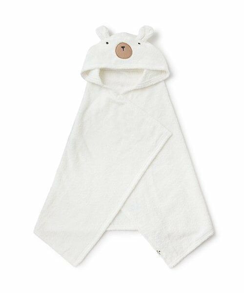 petit main / プティマイン ベビー・キッズグッズ | アニマルバスポンチョ（アイボリー）