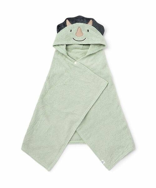 petit main / プティマイン ベビー・キッズグッズ | アニマルバスポンチョ（ライト グリーン）