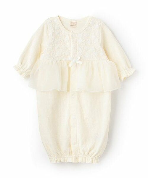 petit main / プティマイン ロンパース | 【弱酸性】チュールペプラム2WAYオール（アイボリー）