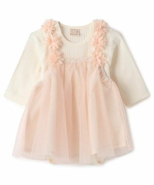 petit main / プティマイン ベビー・キッズウエア | お花チュールOPセット（ライト ピンク）
