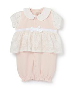 petit main / プティマイン ロンパース | 【弱酸性】レースペプラム半袖2WAYオール