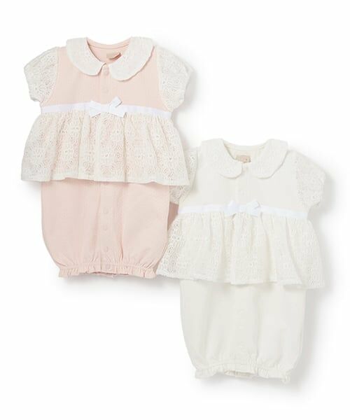 petit main / プティマイン ロンパース | 【弱酸性】レースペプラム半袖2WAYオール | 詳細11