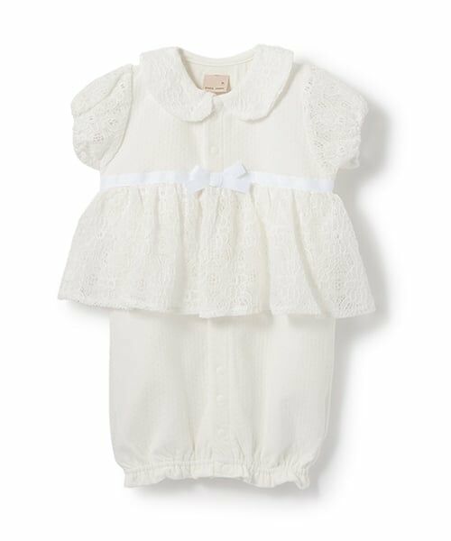 petit main / プティマイン ロンパース | 【弱酸性】レースペプラム半袖2WAYオール | 詳細3