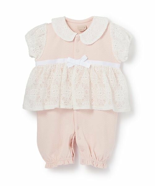 petit main / プティマイン ロンパース | 【弱酸性】レースペプラム半袖2WAYオール | 詳細5